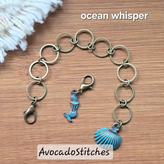 SEA OF WHISPERS Progress Keeper Chain / Stitch Markers Chain / Row Counter Chain / Knitting Notions
