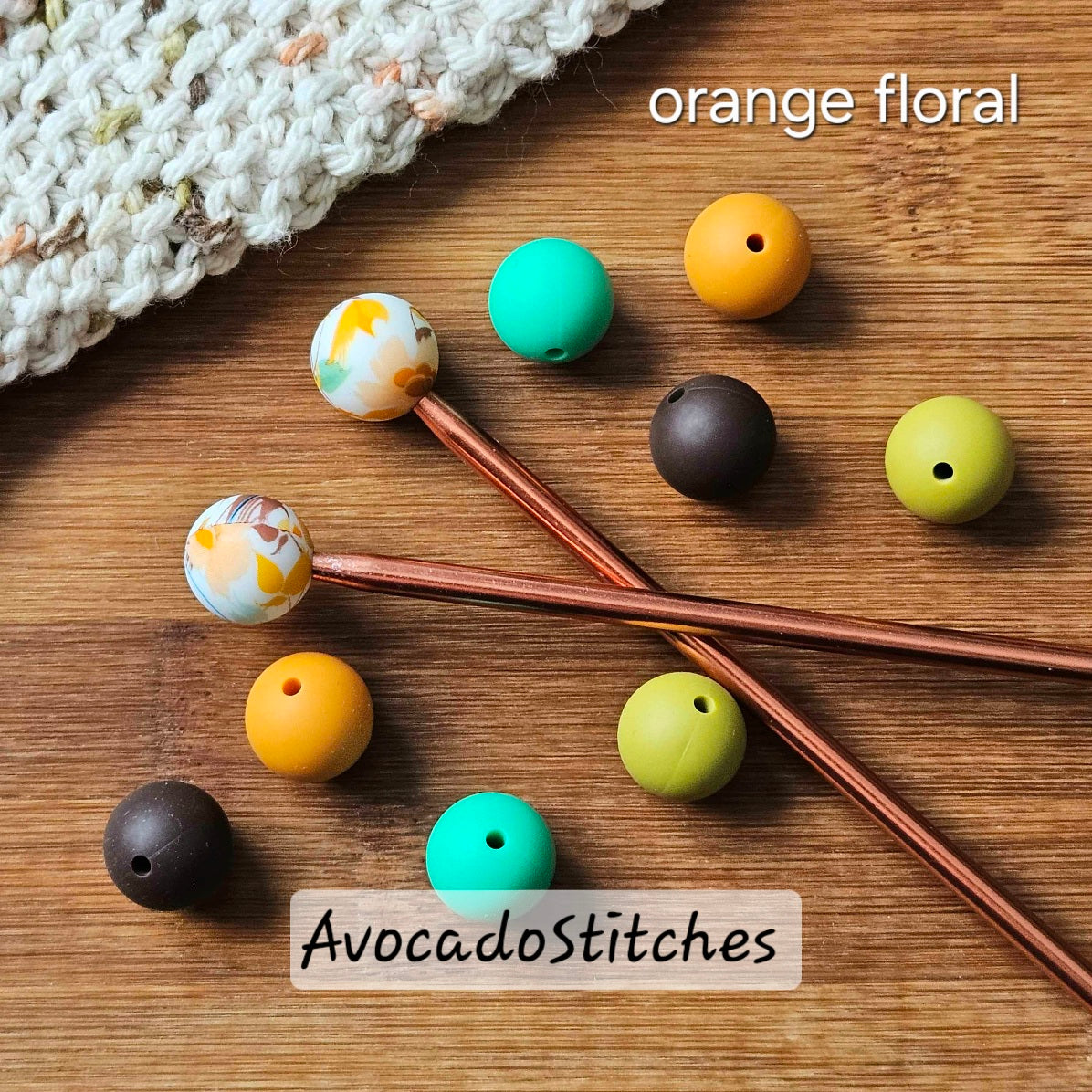 FLORALS Stitch Stoppers (10 pieces) / Knitting Needle Stoppers / Point Protection / Notions