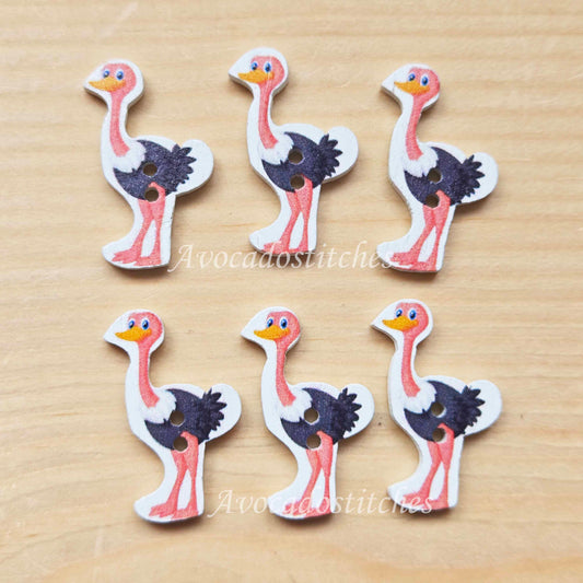 OSTRICH EMU / 30*19mm / 8 buttons / Wooden Buttons / Sewing Buttons