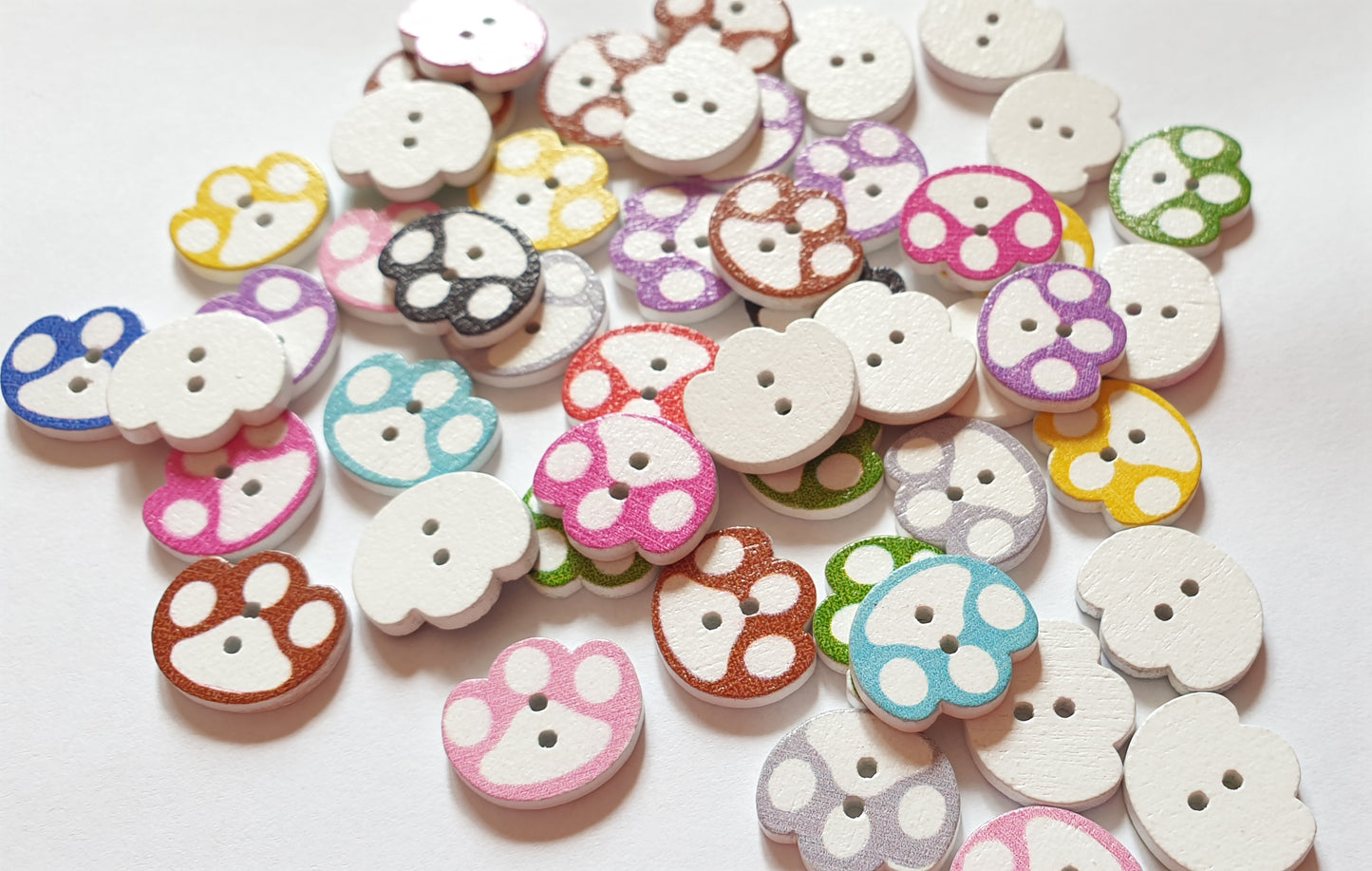 MINI PAW / 14*16mm / Wooden Buttons / Sewing Buttons