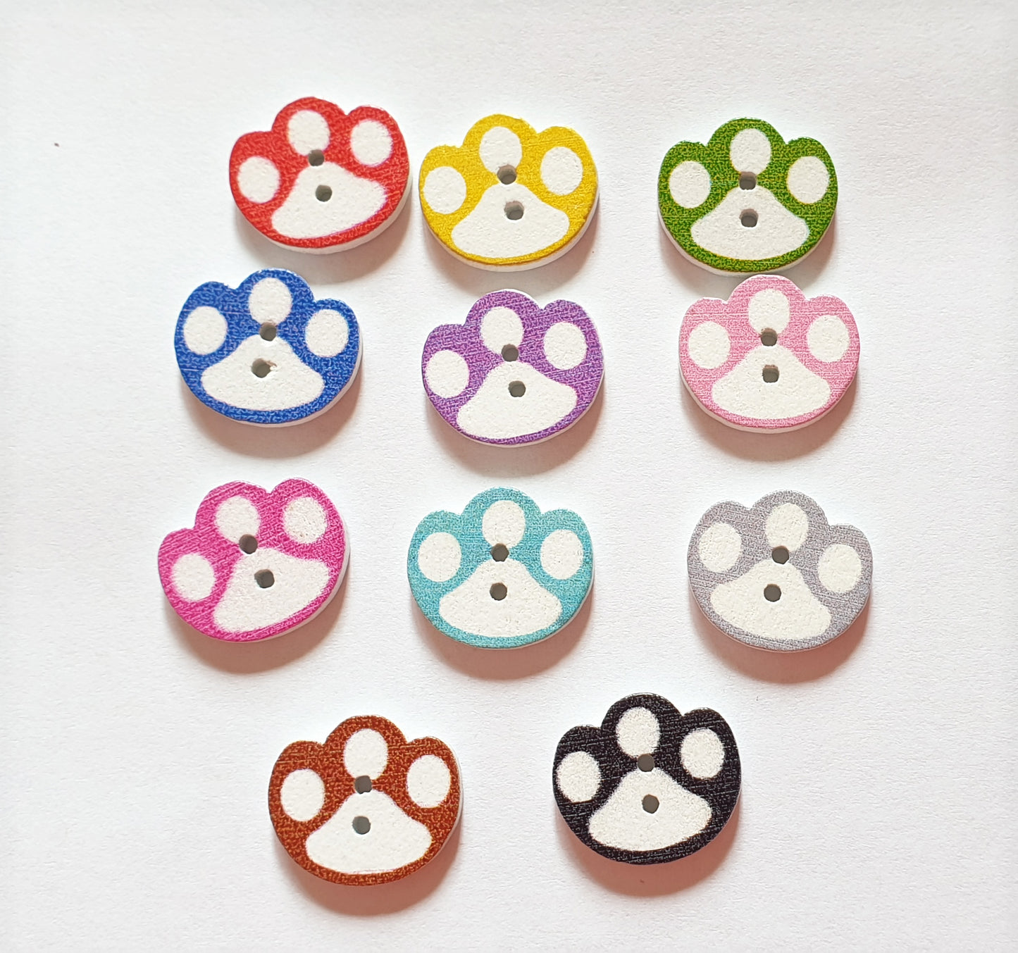 MINI PAW / 14*16mm / Wooden Buttons / Sewing Buttons