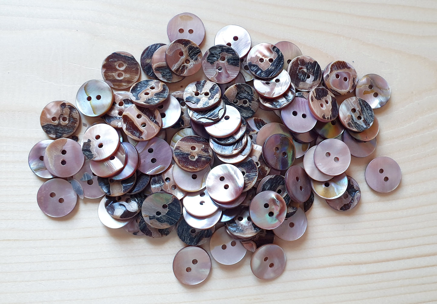 2-HOLE PEARL PINK SEASHELL BUTTONS / 10-25mm / MOP Shell Buttons / Sewing Buttons