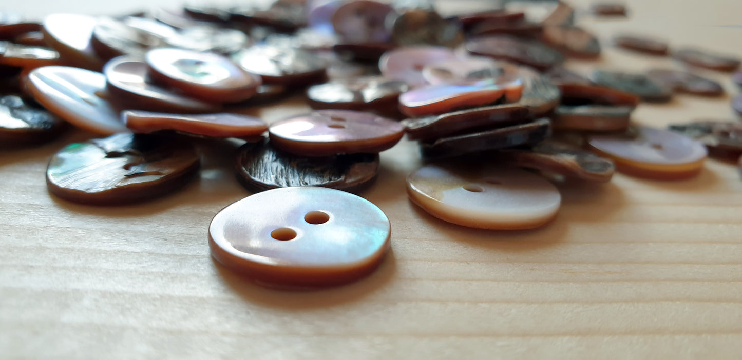 2-HOLE PEARL PINK SEASHELL BUTTONS / 10-25mm / MOP Shell Buttons / Sewing Buttons