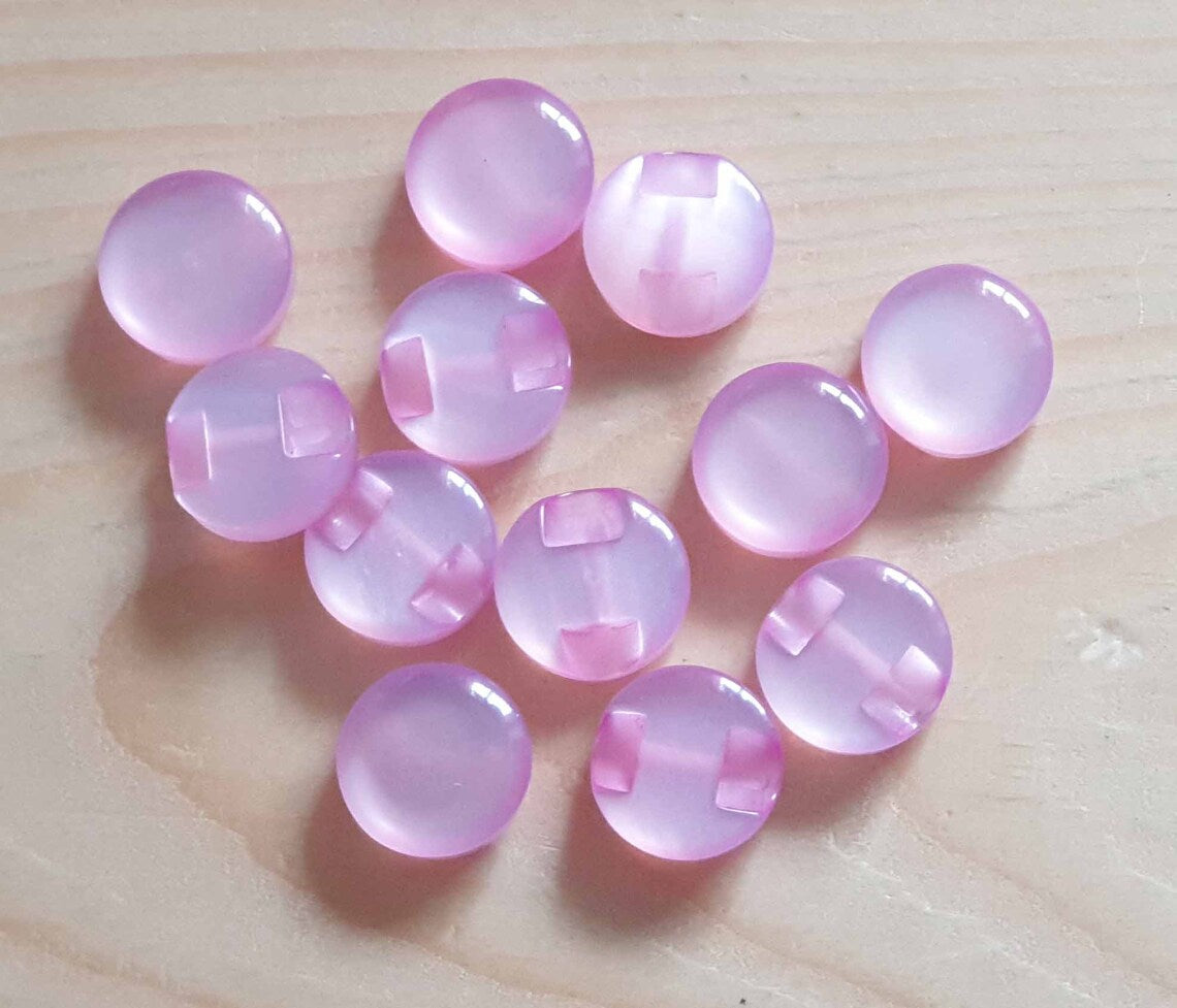 PINK Shank Resin / 12mm - 8 buttons / Resin Buttons / Sewing Buttons