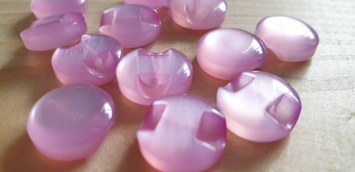 PINK Shank Resin / 12mm - 8 buttons / Resin Buttons / Sewing Buttons