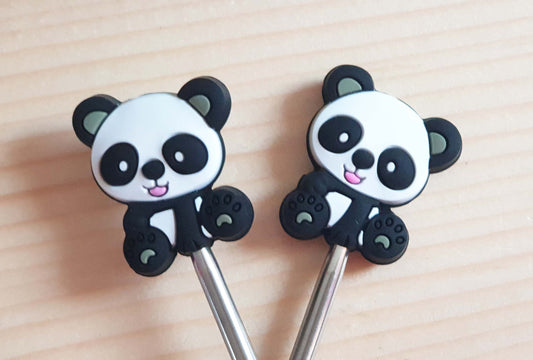 PANDA STITCH STOPPERS / Knitting Needle Stoppers / Point Protection / Notions