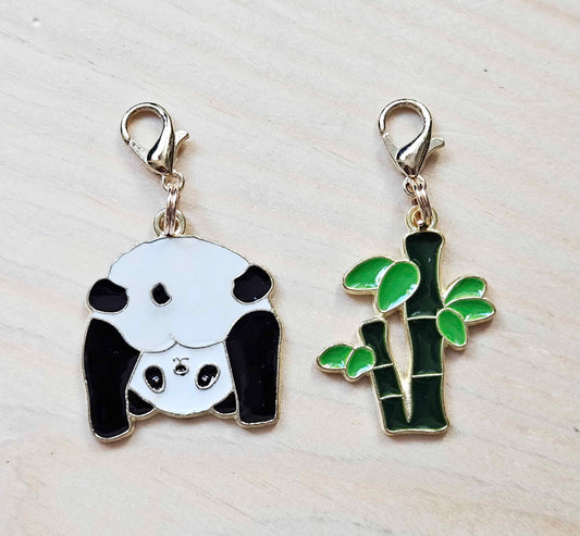 PANDA & BAMBOO / Planner Charm / Journal Charm / Zipper Bookmark Charm / Planner accessories