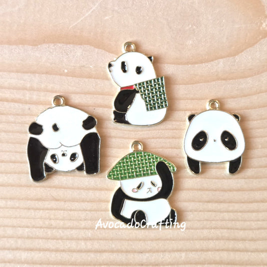 Pandas Charm / 10 pieces / Jewelry Making
