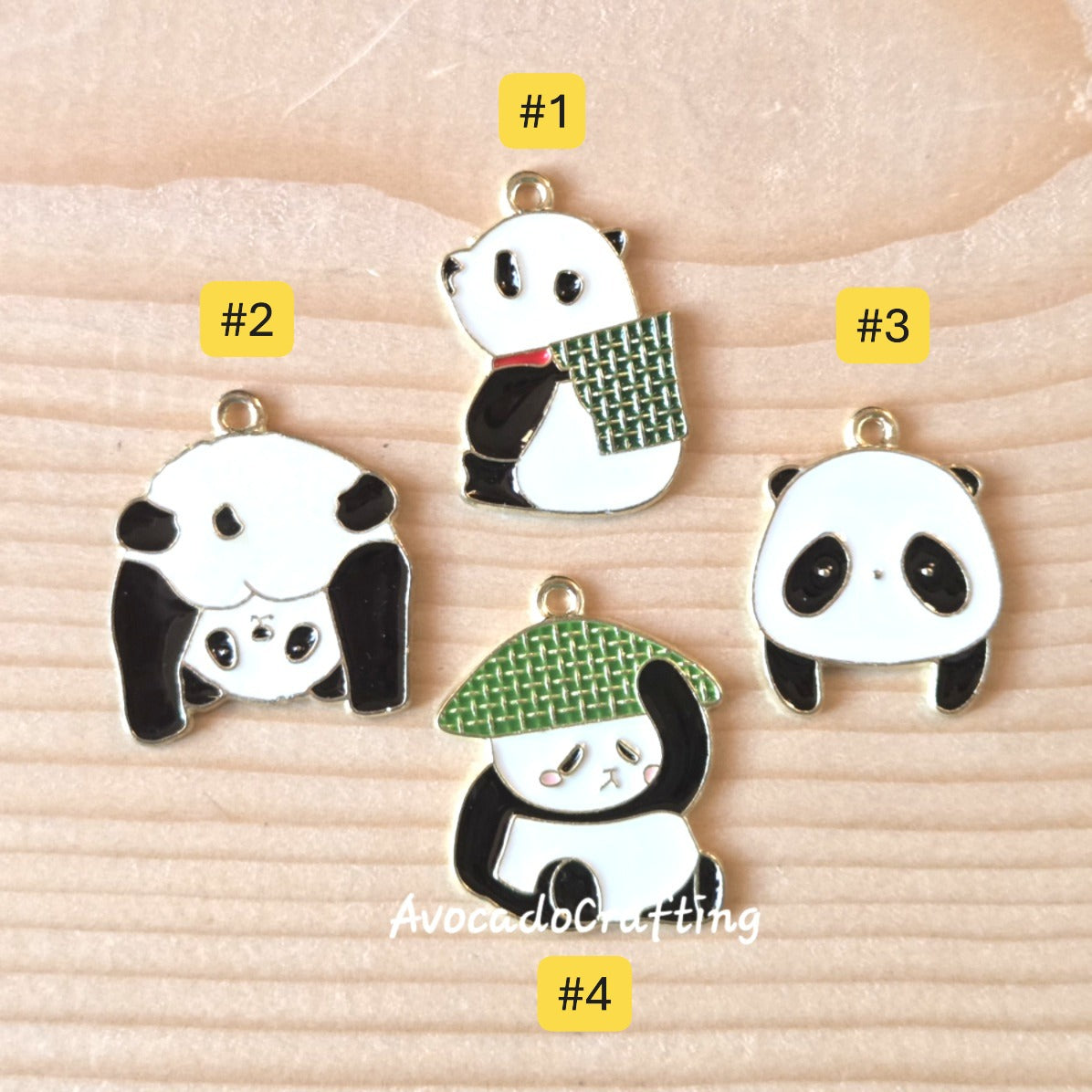Pandas Charm / 10 pieces / Jewelry Making