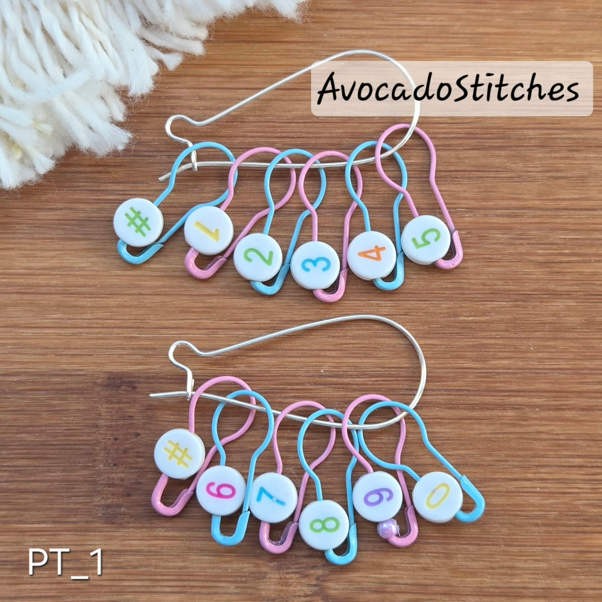 PASTEL TWINS / Set of 14 / Numbered Bulb Pins Stitch Marker Set / Crochet Knitting Stitch Markers / Notions (PT_1)