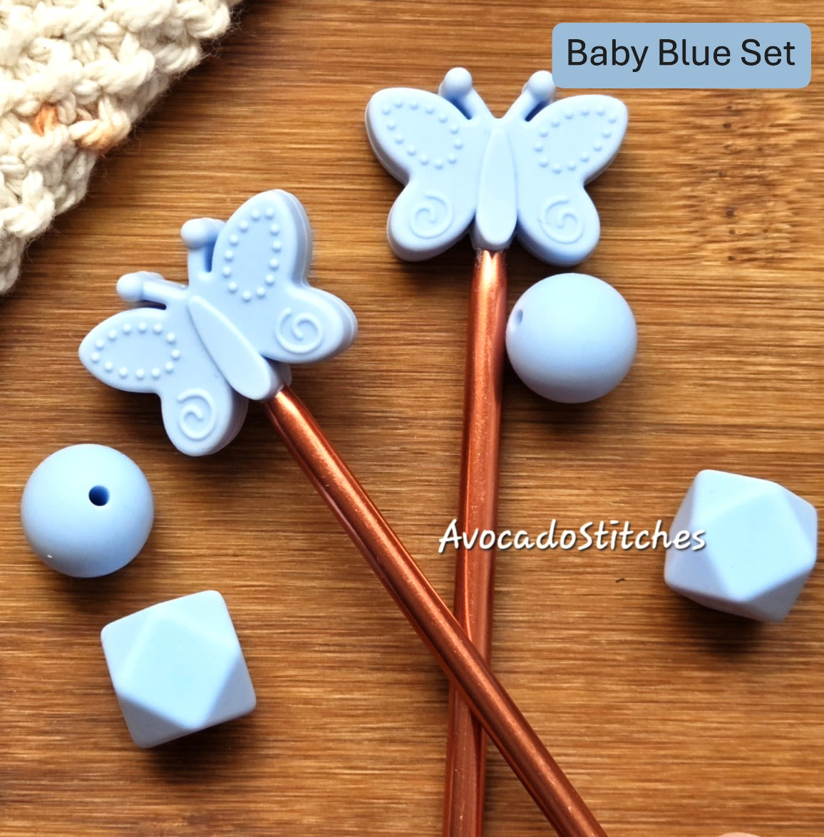 Clearance // PASTEL BUTTERFLY STITCH STOPPERS / Knitting Needle Toppers / Notions