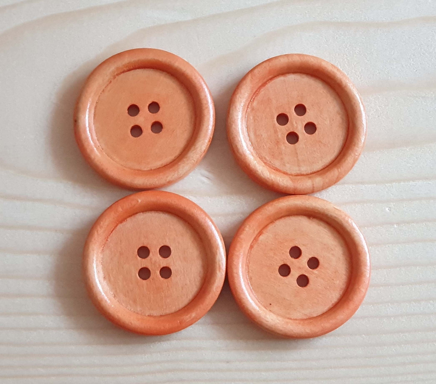 4-HOLE PEACH ORANGE BROWN / 30mm 35mm / Wooden Buttons / Sewing Buttons