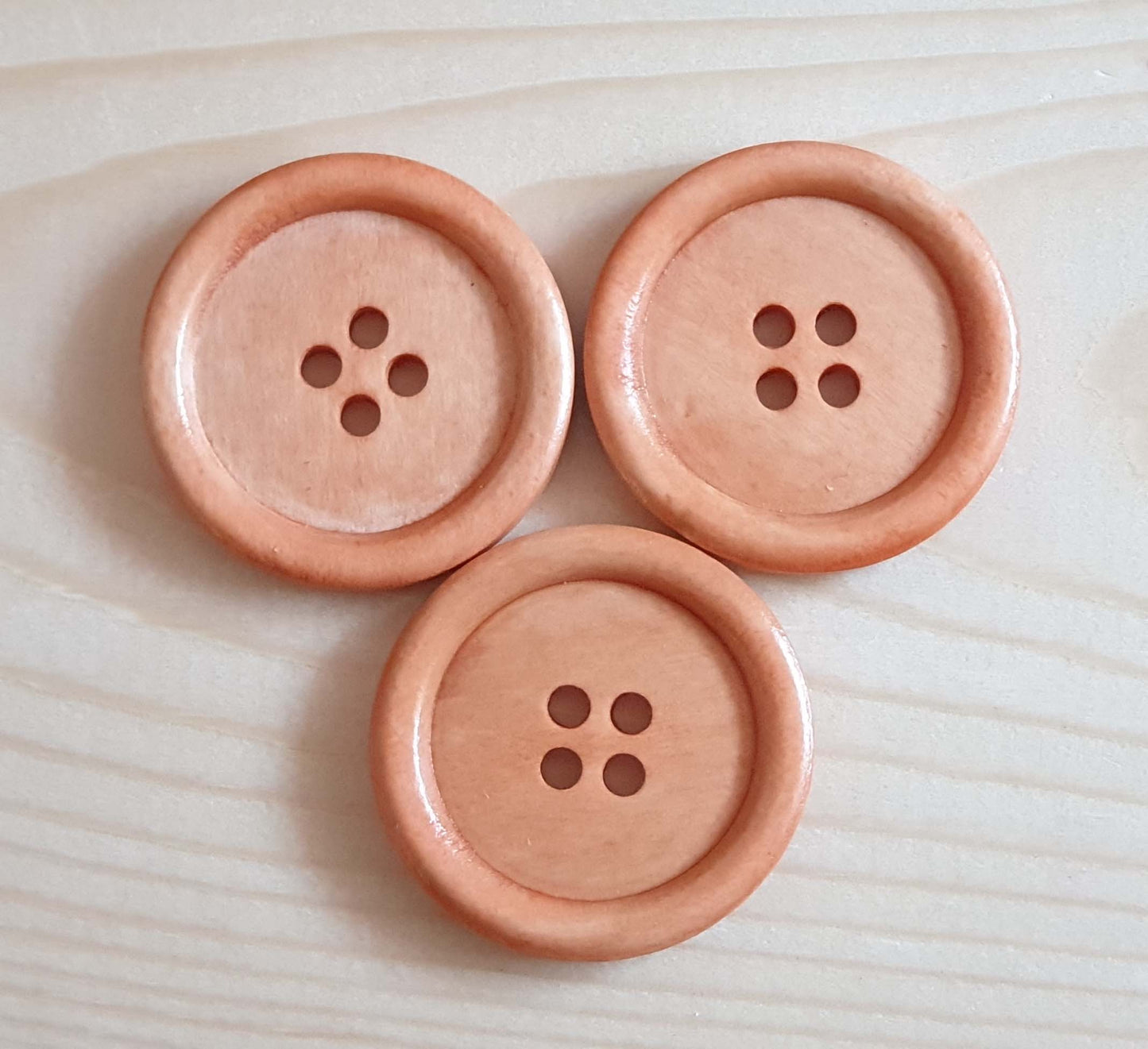 4-HOLE PEACH ORANGE BROWN / 30mm 35mm / Wooden Buttons / Sewing Buttons