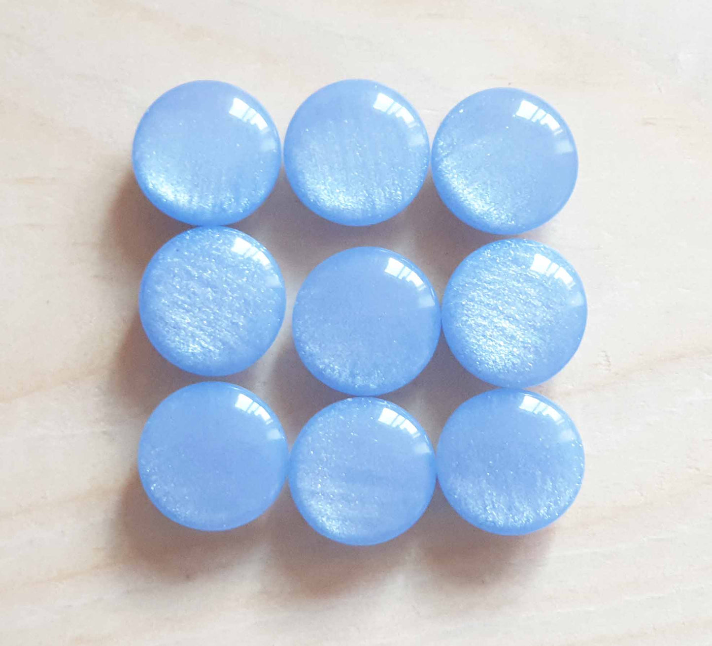 MINI PEARL Blue / Resin Shank Buttons / 11mm (Set of 10)