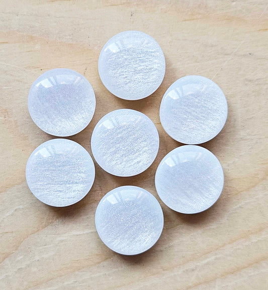 WHITE PEARL IMITATION SHANK / 11mm - 6 buttons / Resin Shank Buttons / Sewing Buttons