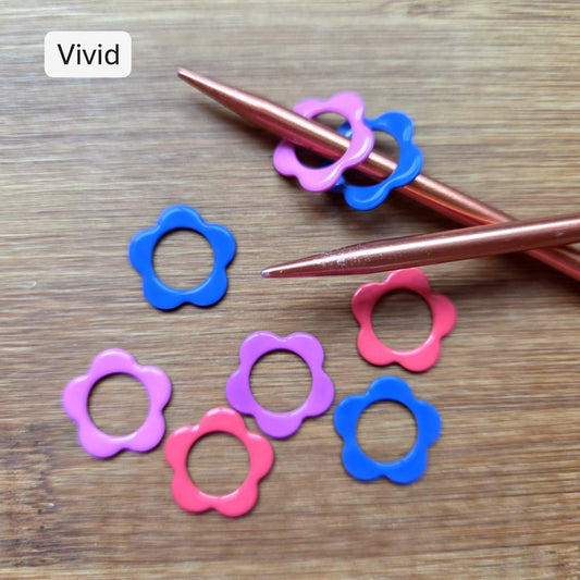 PETAL GARDEN Stitch Markers / 8 pcs / Snag Free / Knitting Crochet Notions