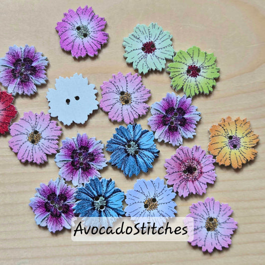 PETAL SET / 20*20mm / 8 buttons / Wooden Buttons / Sewing Buttons