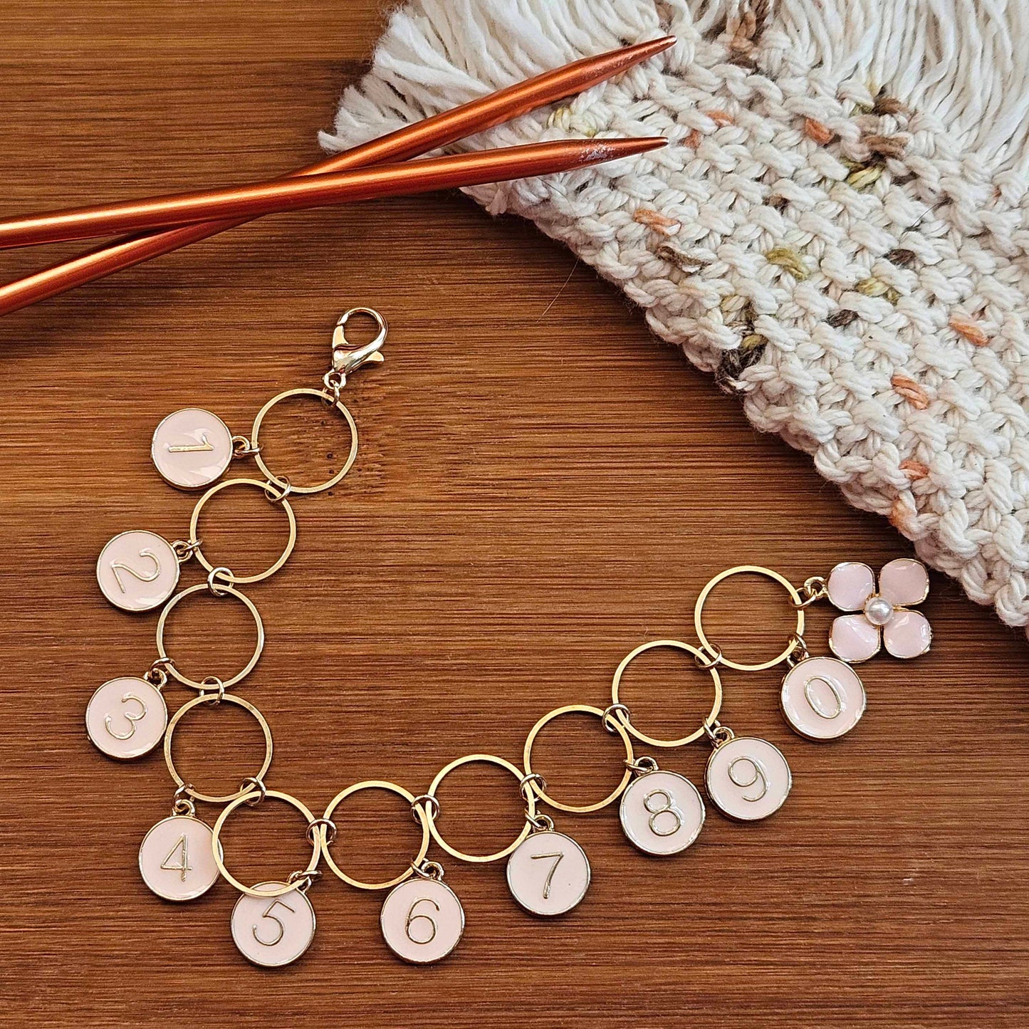 DAISY Progress Keeper Chain / Numbered Stitch Markers Chain / Row Counter Chain / Knitting Stitch Markers / Notions