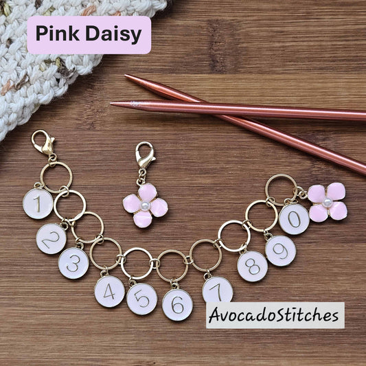 DAISY Progress Keeper Chain / Numbered Stitch Markers Chain / Row Counter Chain / Knitting Stitch Markers / Notions