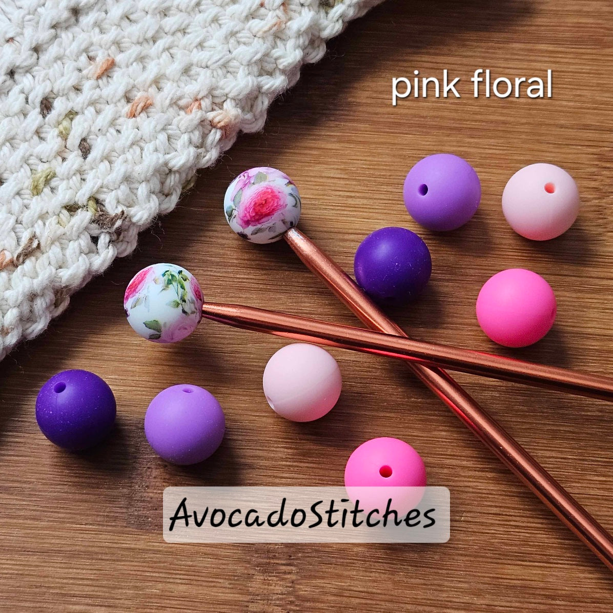 FLORALS Stitch Stoppers (10 pieces) / Knitting Needle Stoppers / Point Protection / Notions