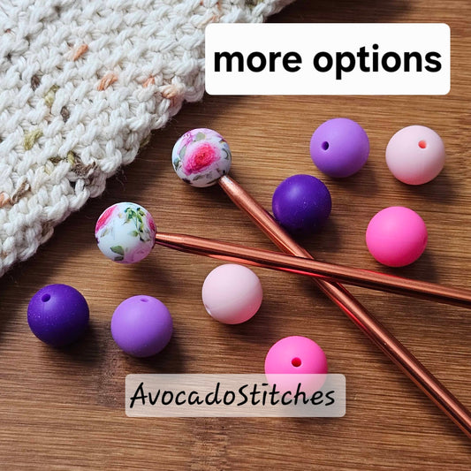 FLORALS Stitch Stoppers (10 pieces) / Knitting Needle Stoppers / Point Protection / Notions
