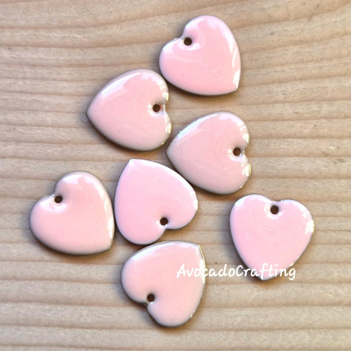 10 pieces // Pink Heart Charms / 17*17mm / Jewelry Making