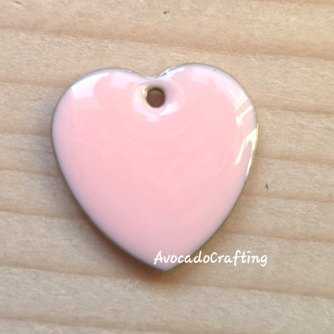 10 pieces // Pink Heart Charms / 17*17mm / Jewelry Making