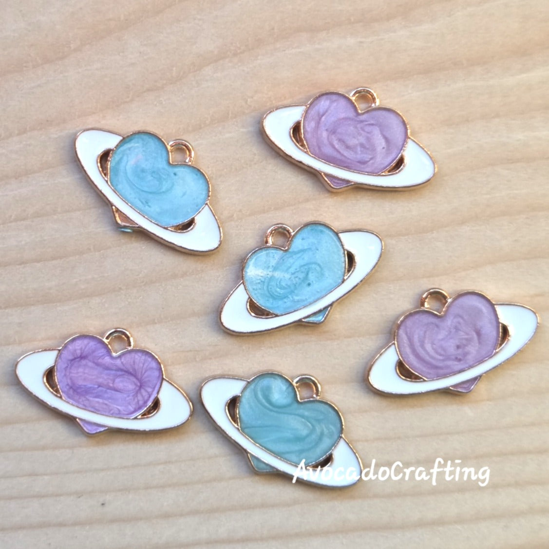 10 pieces // Planet Heart Charms / 22*18mm / Jewelry Making