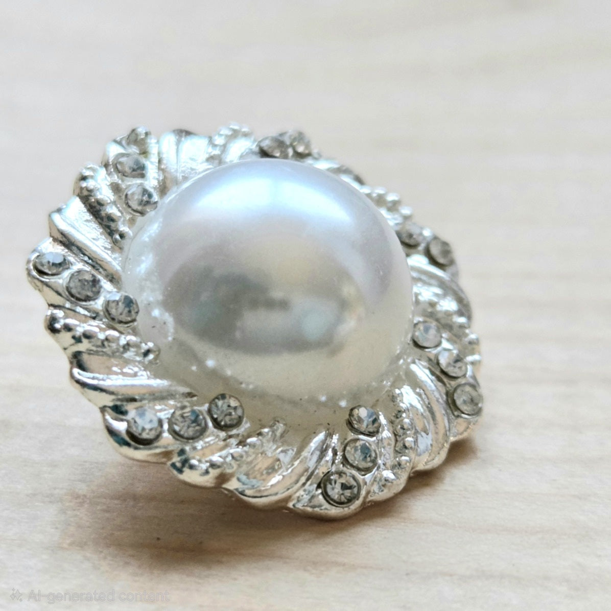 PRINCESS PEARL / Pearl White Metal Shank Buttons / 22.5mm (Set of 2)