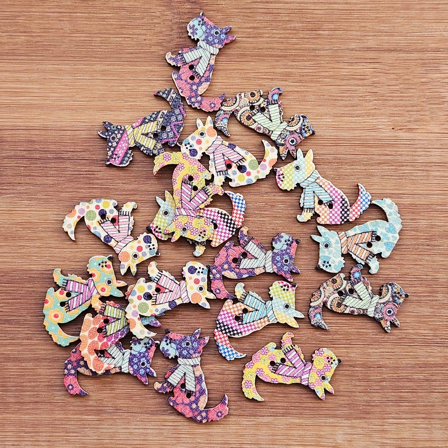 Clearance // PUPPY ART / Wooden Buttons (Set of 8)