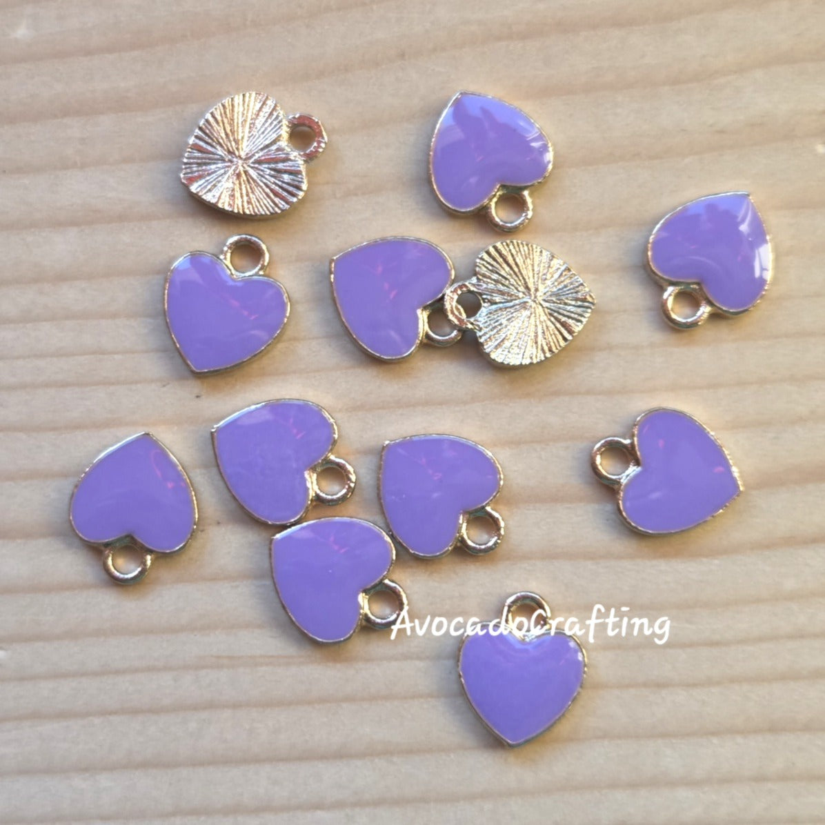 10 pieces // Purple Heart Charms / 13*11mm / Jewelry Making