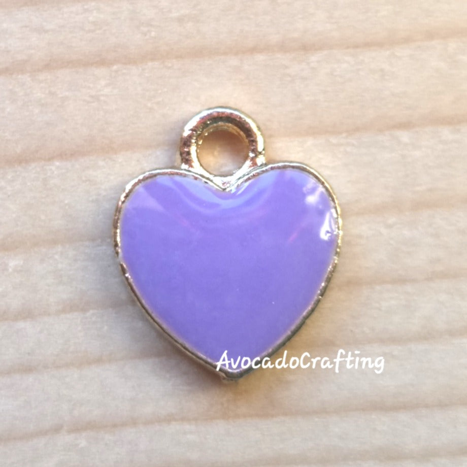10 pieces // Purple Heart Charms / 13*11mm / Jewelry Making