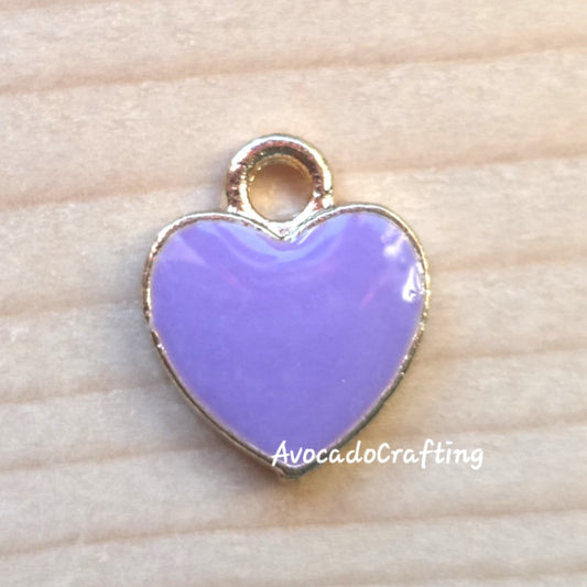10 pieces // Purple Heart Charms / 13*11mm / Jewelry Making