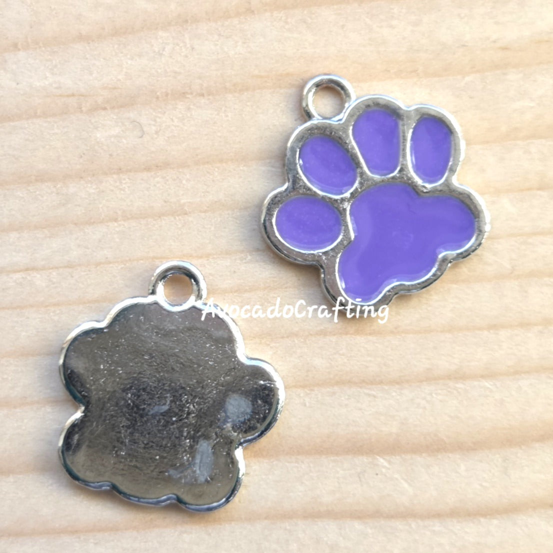 10 pieces // Purple Paw Charm / 19*17mm / Jewelry Making