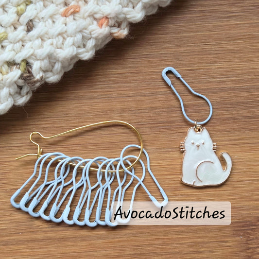 PURRCASSO CATS - 14 pcs / Knitting Crochet Stitch Marker Set / Removable Stitch Markers / Notions