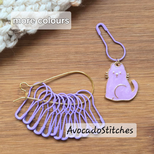 PURRCASSO CATS - 14 pcs / Knitting Crochet Stitch Marker Set / Removable Stitch Markers / Notions