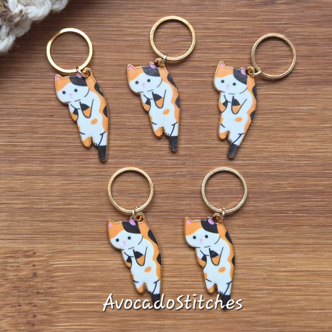PURRFECT FIVE - 5 pieces / Knitting Crochet Stitch Markers / Notions