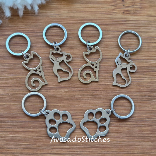 PURRFECT PAIR (6 pieces) - Stainless Steel Series / Knitting Crochet Stitch Markers / Notions