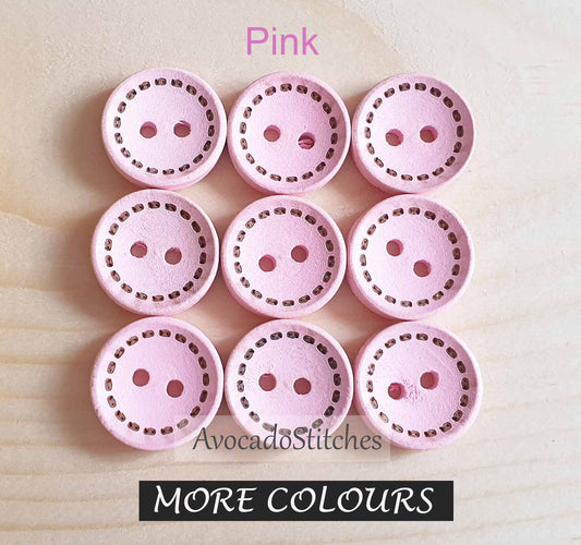 RAINBOW DASH / 15-20mm / 8 buttons / Wooden Buttons / Sewing