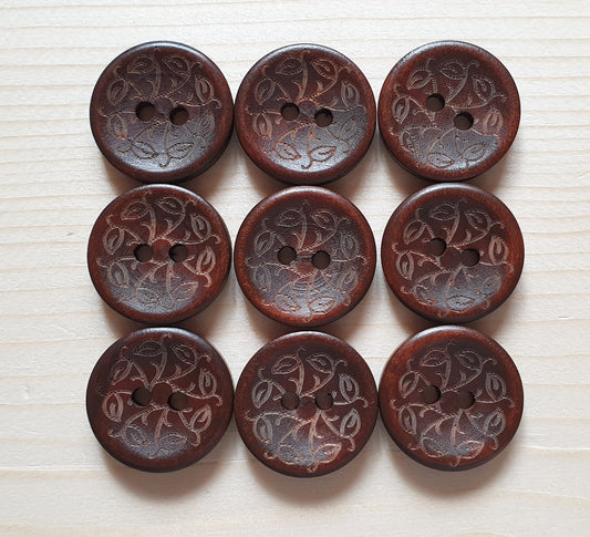 AvoDesigns RING OF VINES / 20mm - 6 buttons / Wooden Buttons / Sewing Buttons