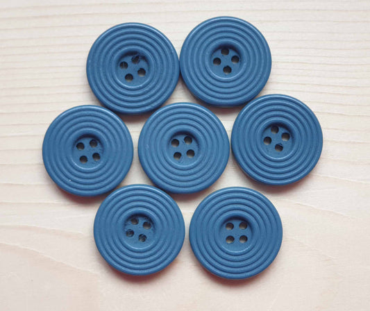 RIPPLE GREYISH BLUE / 25mm - 6 buttons / Wooden Buttons / Sewing Buttons