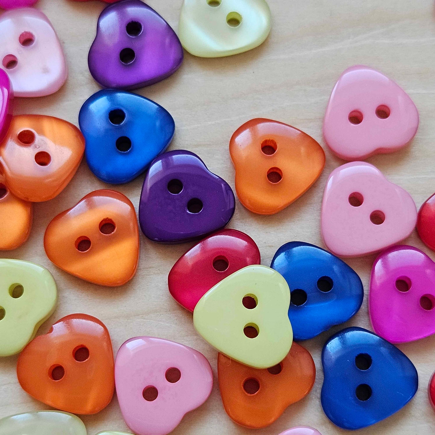 RAINBOW HEART / 13*13mm - 10 buttons / Kid Child Resin Buttons / Sewing Buttons