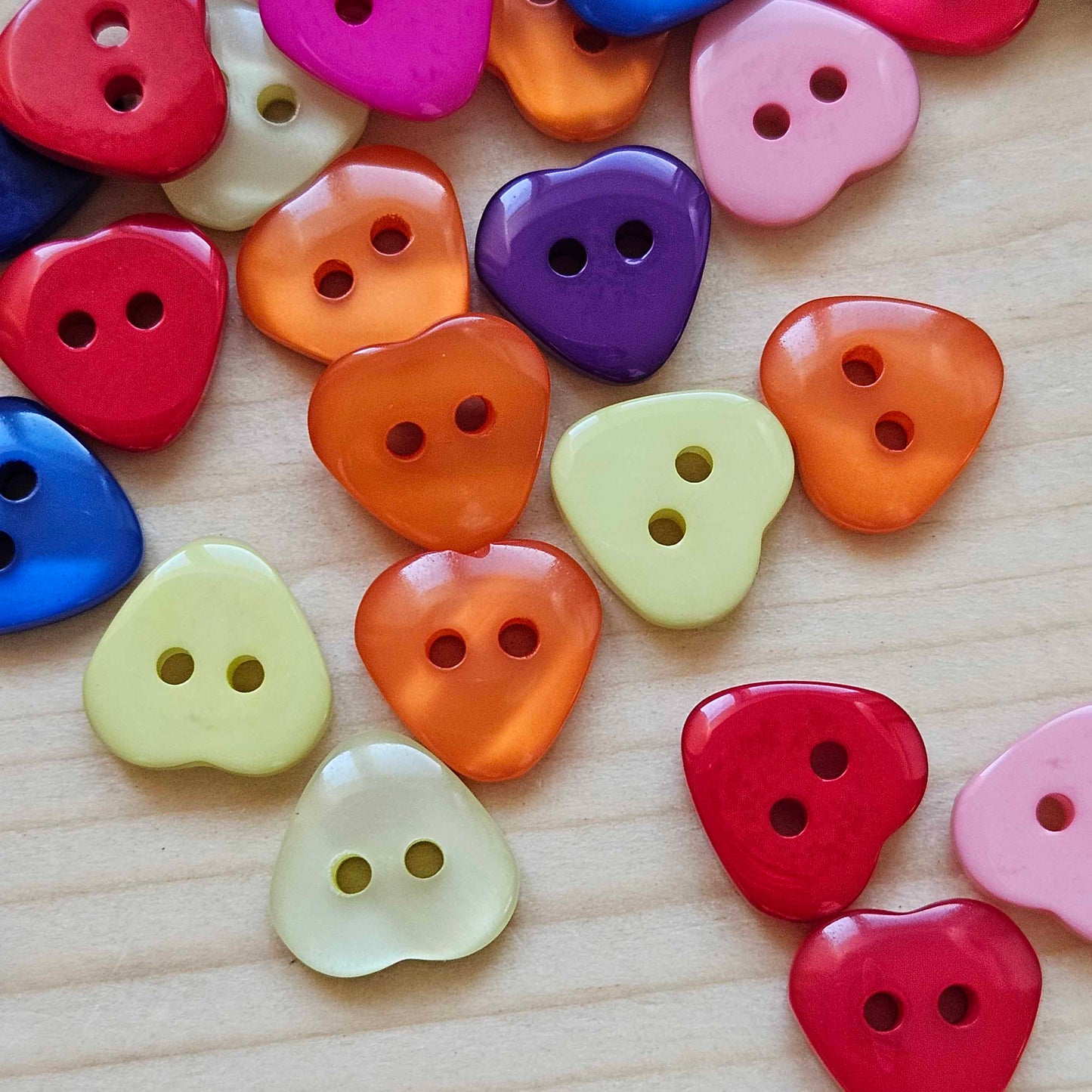 RAINBOW HEART / 13*13mm - 10 buttons / Kid Child Resin Buttons / Sewing Buttons