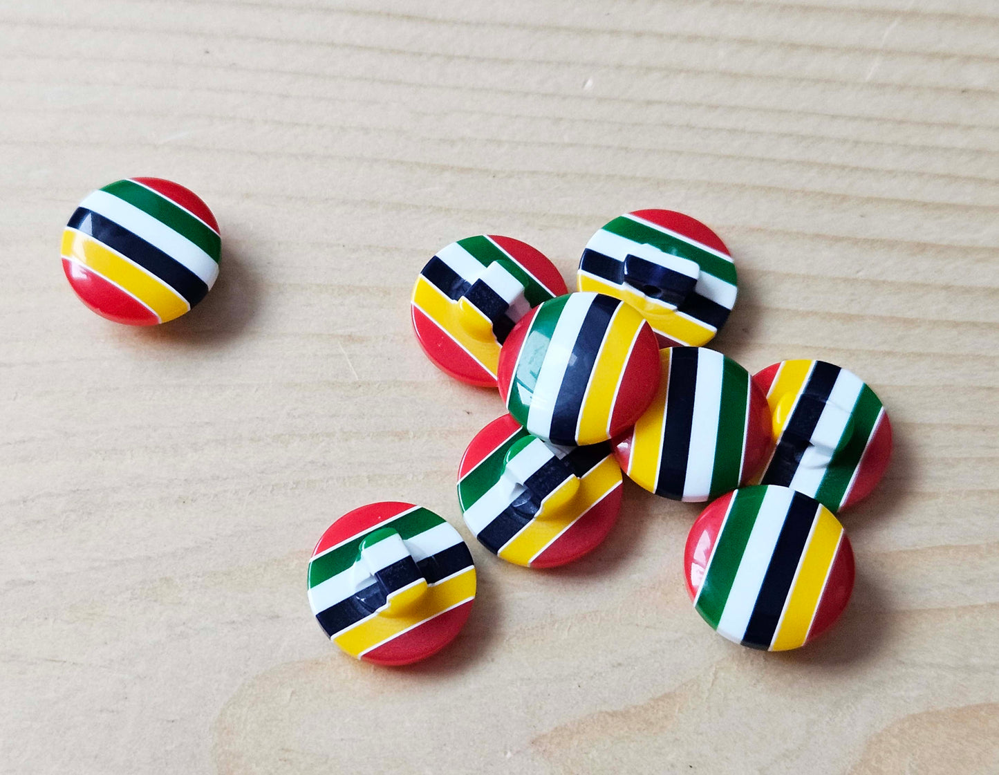 RAINBOW ZEBRA  / 14 mm / Resin Buttons / Sewing Buttons