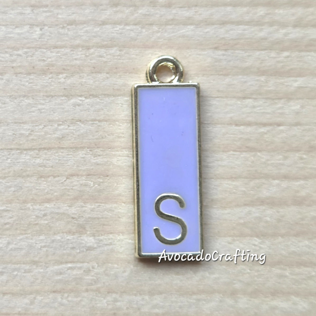 Rectangular Letter Charms / 10 pieces / Jewelry Making