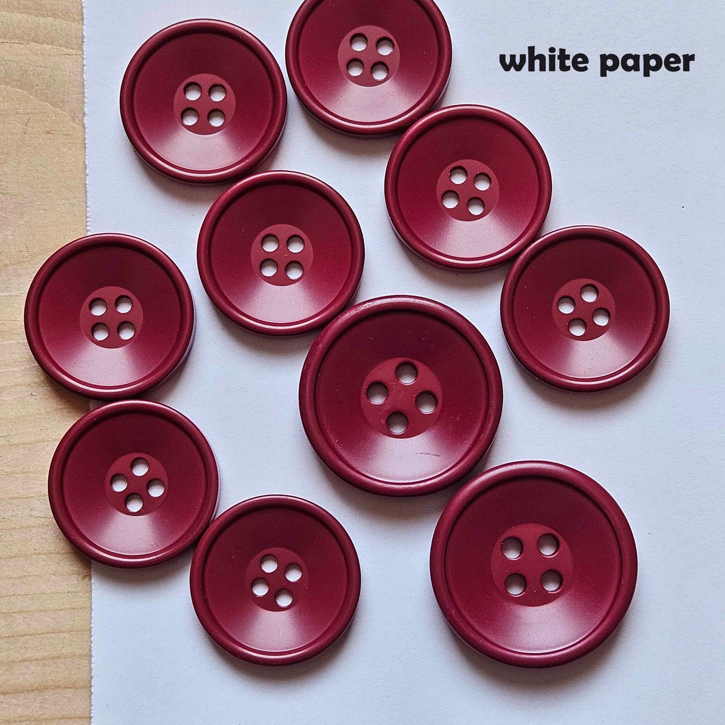 PLUM RED KOREAN Style Resin / 25-30mm / Set of 4 buttons / Resin Buttons / Sewing Buttons