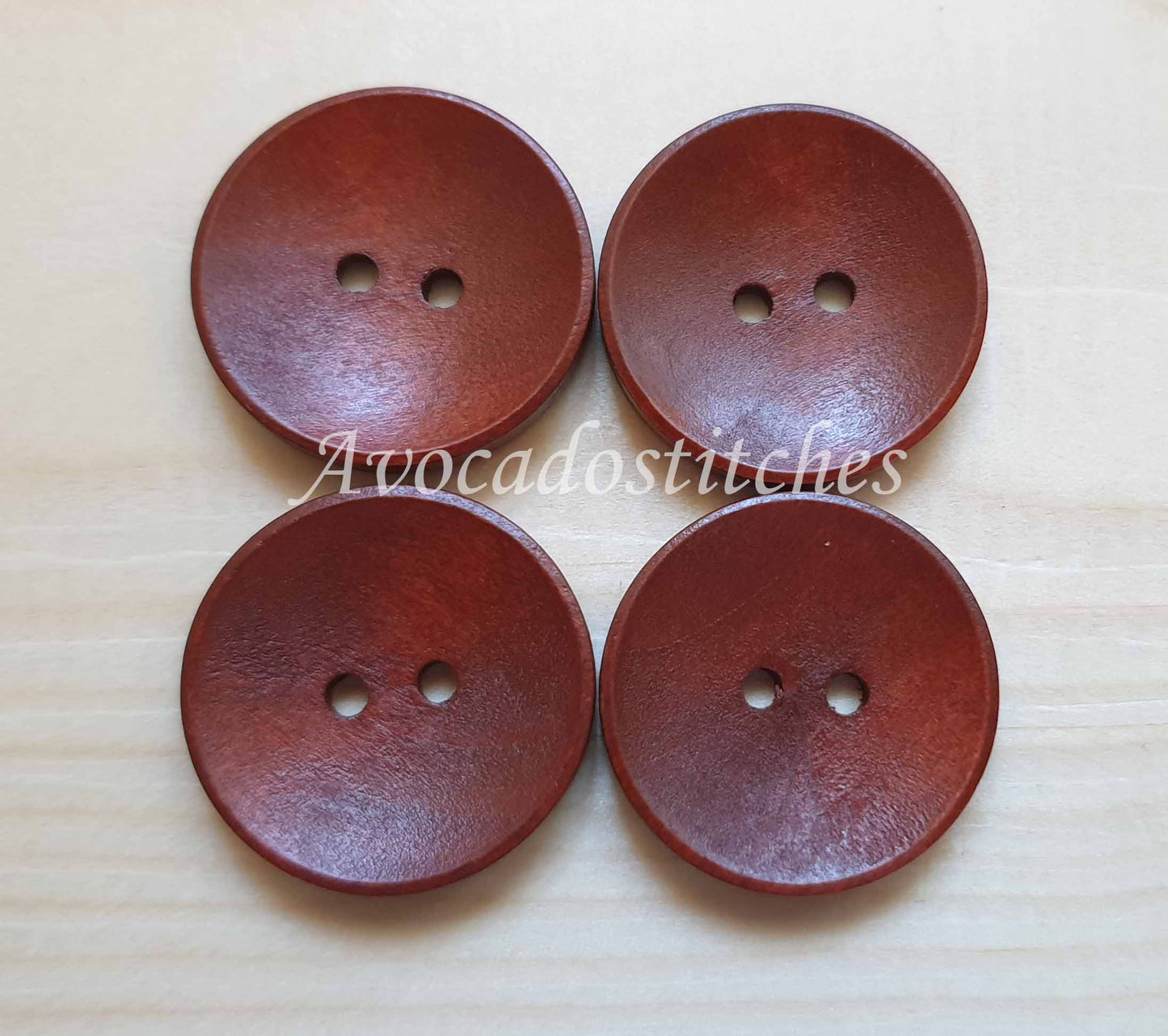 2-HOLE MAROON BROWN / 10-25mm / Wooden Buttons / Sewing / Scrapbooking Buttons