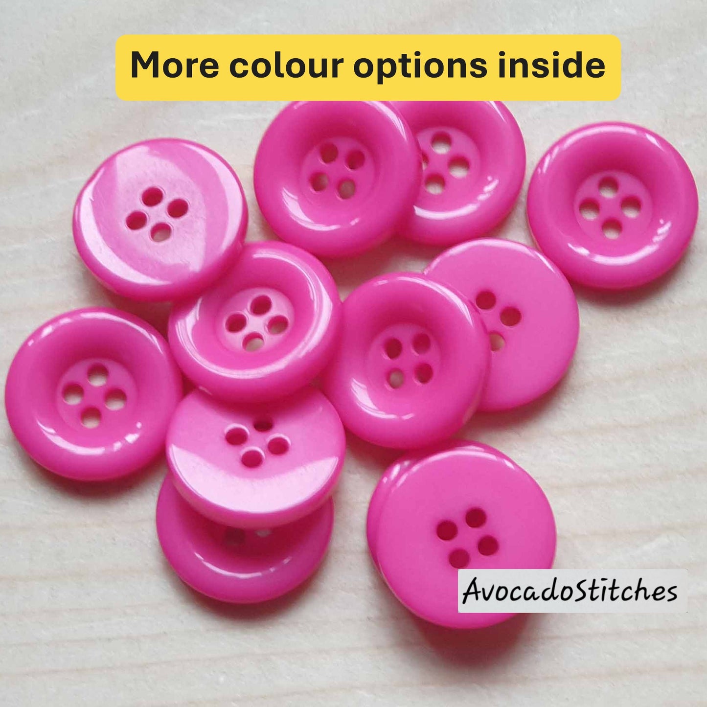 THICK EDGE RESIN Pink / 15-18mm / Resin Buttons / Sewing Buttons
