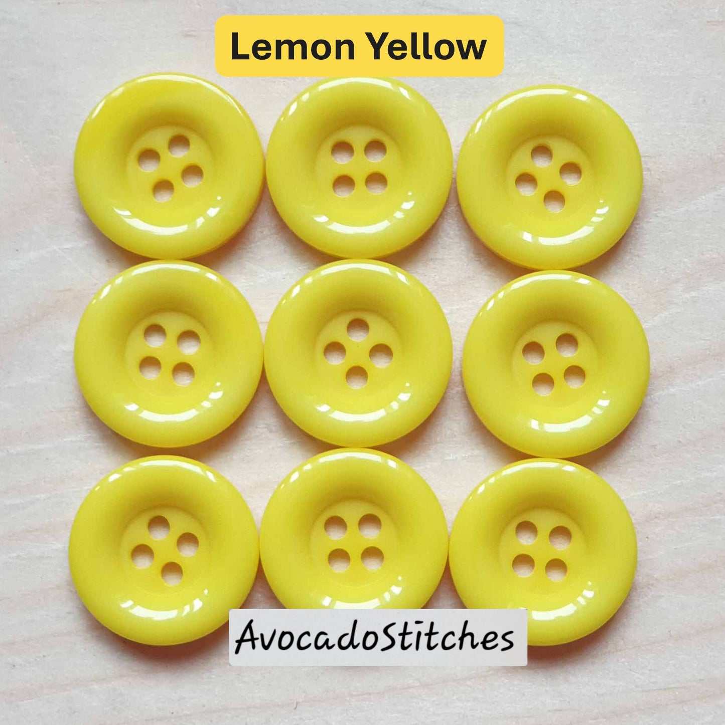 THICK EDGE RESIN Yellow Orange / 15-18mm / 8 buttons / Resin Buttons / Sewing Buttons
