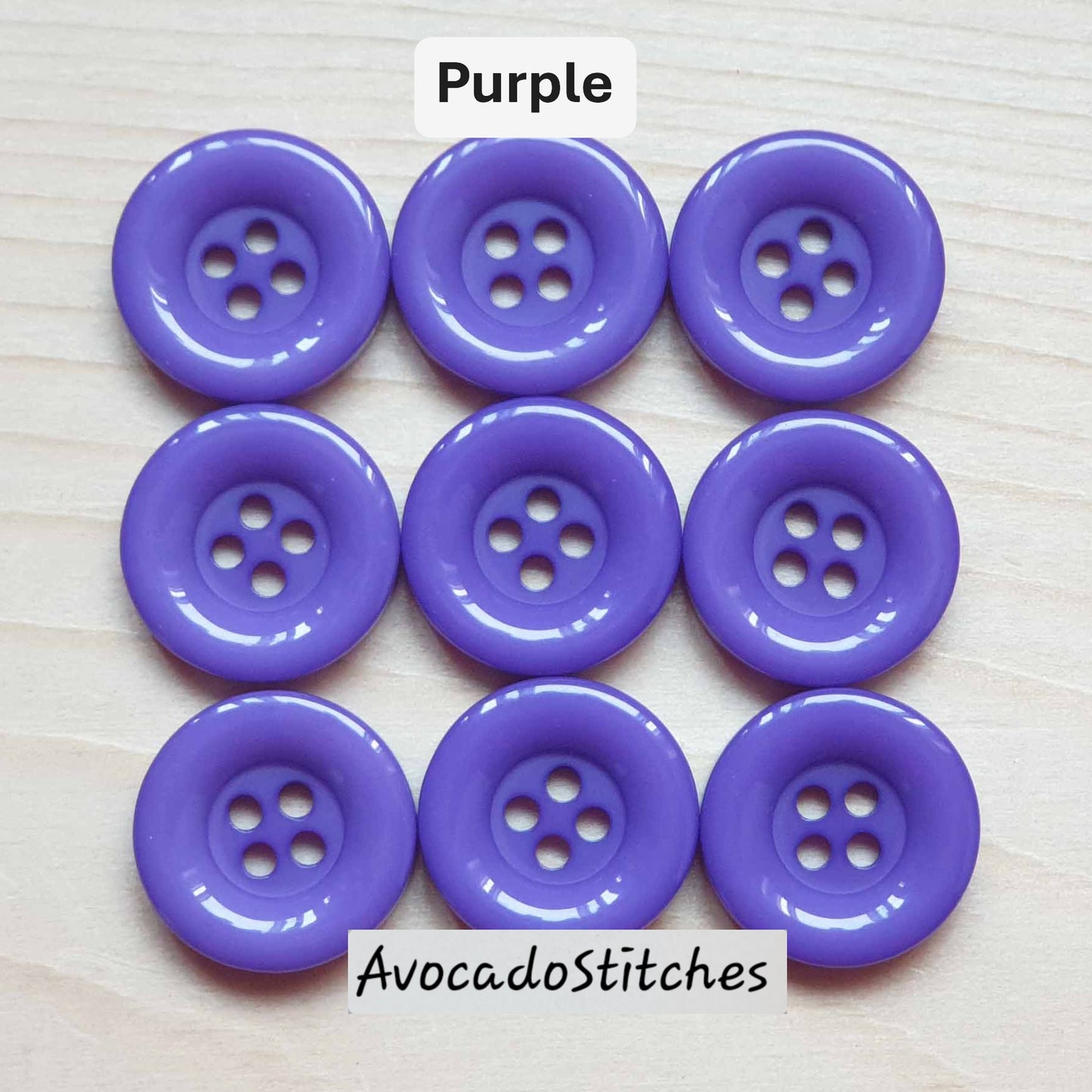 THICK EDGE RESIN Purple  / 15-18mm / Resin Buttons / Sewing Buttons